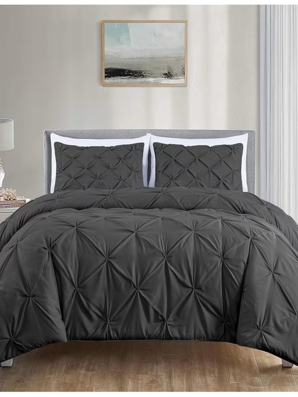 King gray 3 piece duvet set